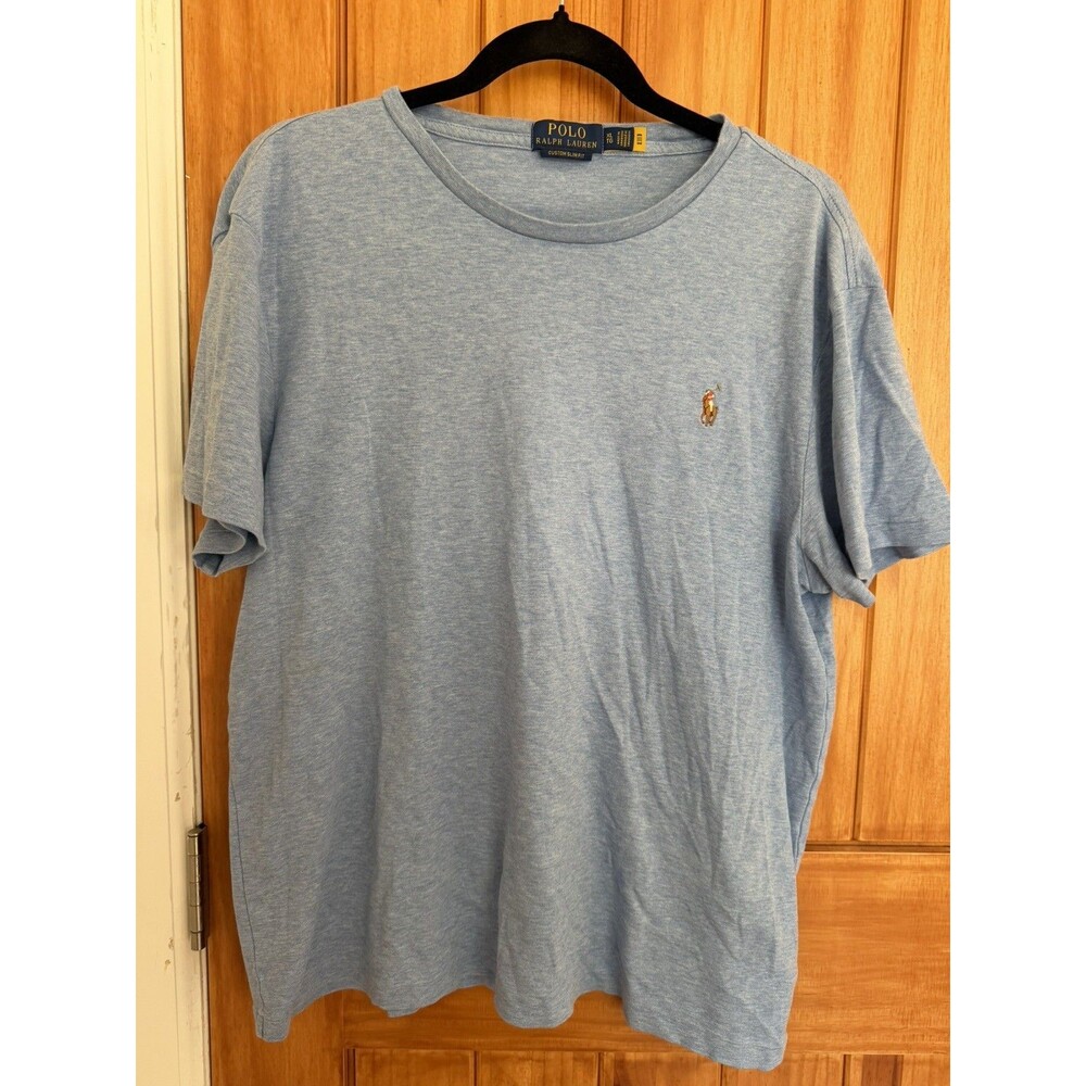 Polo Ralph Lauren T-shirt Custom Slim Fit Blue Size  XL